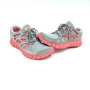 NEW NIKE FREE RUN 2 EXT Running Shoes MENS SZ 8-12 Grey//Crimson Red 555174-002